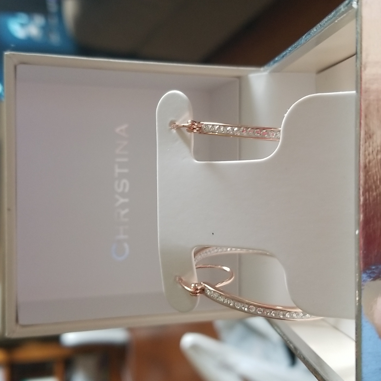 Nwt Genuine Crystal Hoop Earrings